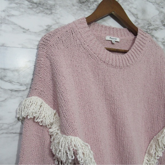 Madewell Montford Fringe Knit Sweater Size Medium - Picture 4 of 12